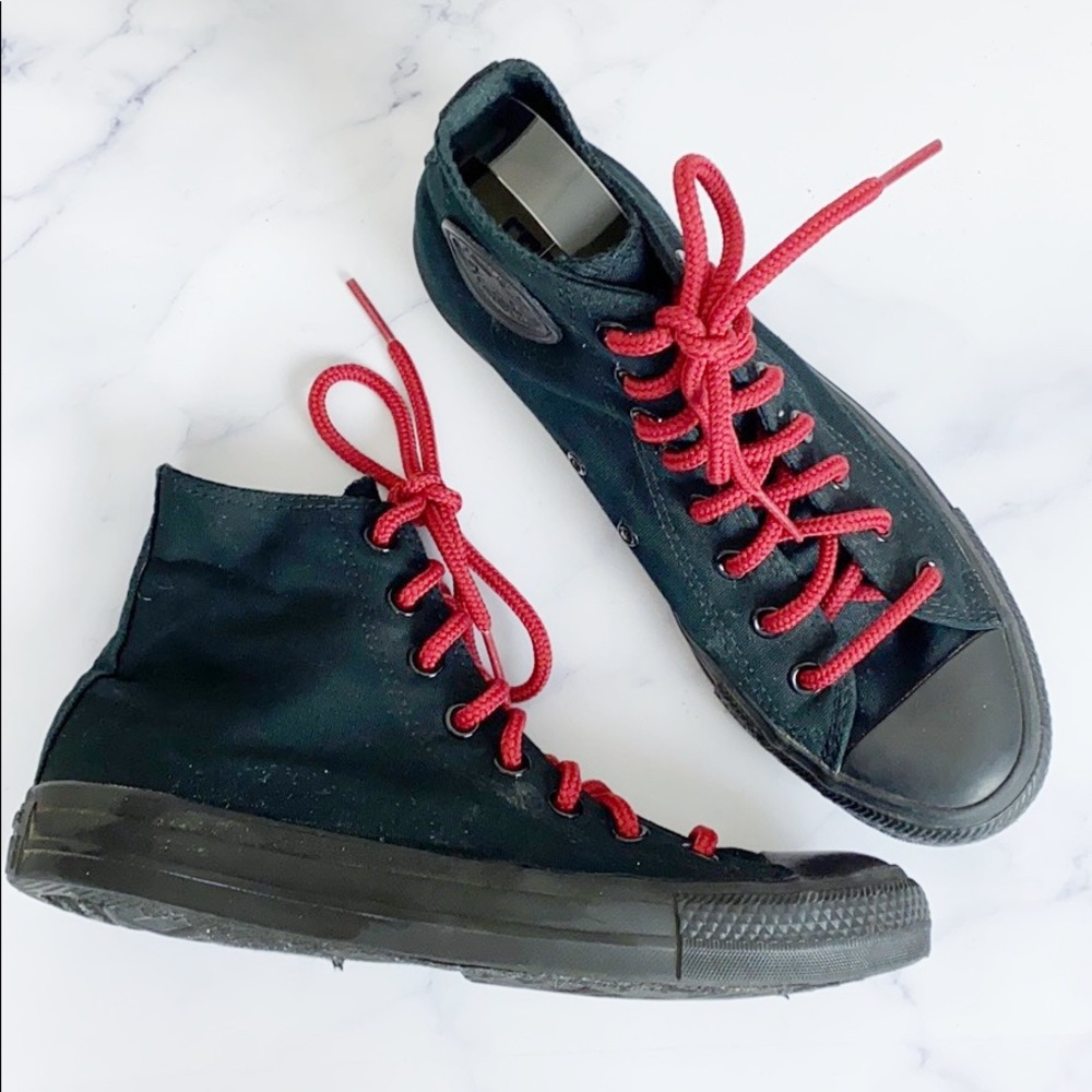 Converse Black On Black High Tops 🌿
